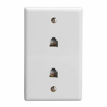 CMPLE 6P4C Double White Wall Plate Jacks 463-N